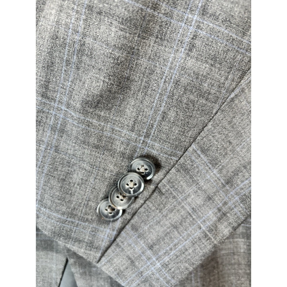 Peter Millar 48R 100% Wool Suit Gray Glen Plaid Jacket & Pants (39x28.5) Canada - Picture 2 of 16